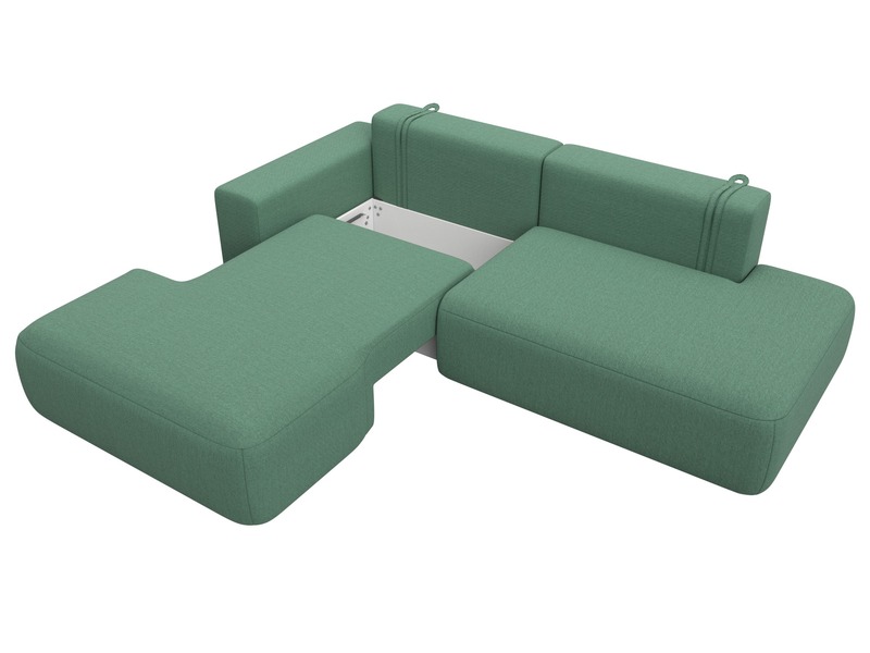 Диван угловой Лига-036 НПБ Модерн левый угол, Рогожка, Амур 11 зеленый