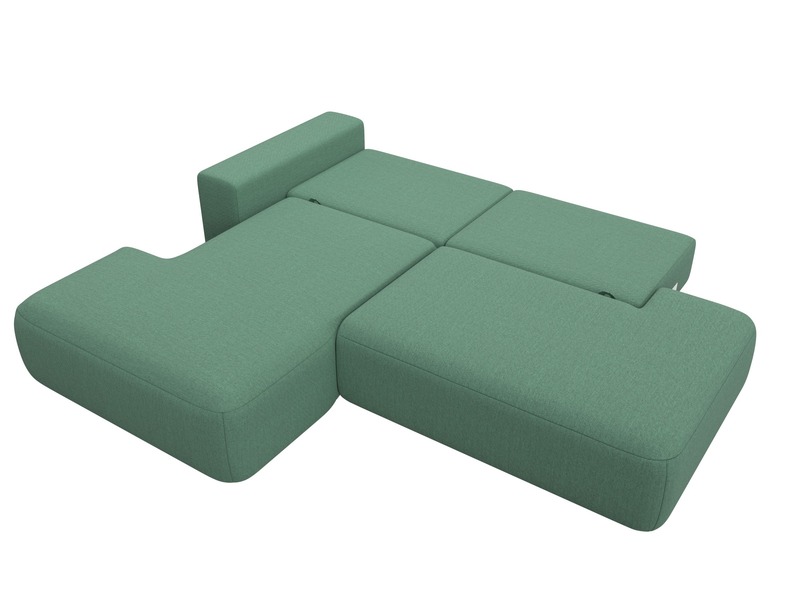 Диван угловой Лига-036 НПБ Модерн левый угол, Рогожка, Амур 11 зеленый