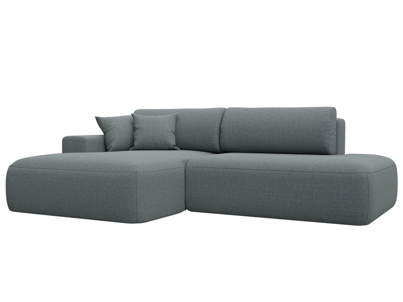 Диван угловой Лига-036 НПБ Модерн левый угол, Рогожка, Амур 07 серый