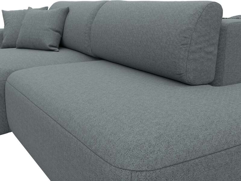 Диван угловой Лига-036 НПБ Модерн левый угол, Рогожка, Амур 07 серый