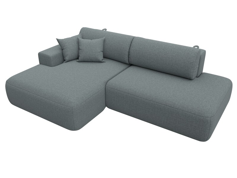 Диван угловой Лига-036 НПБ Модерн левый угол, Рогожка, Амур 07 серый