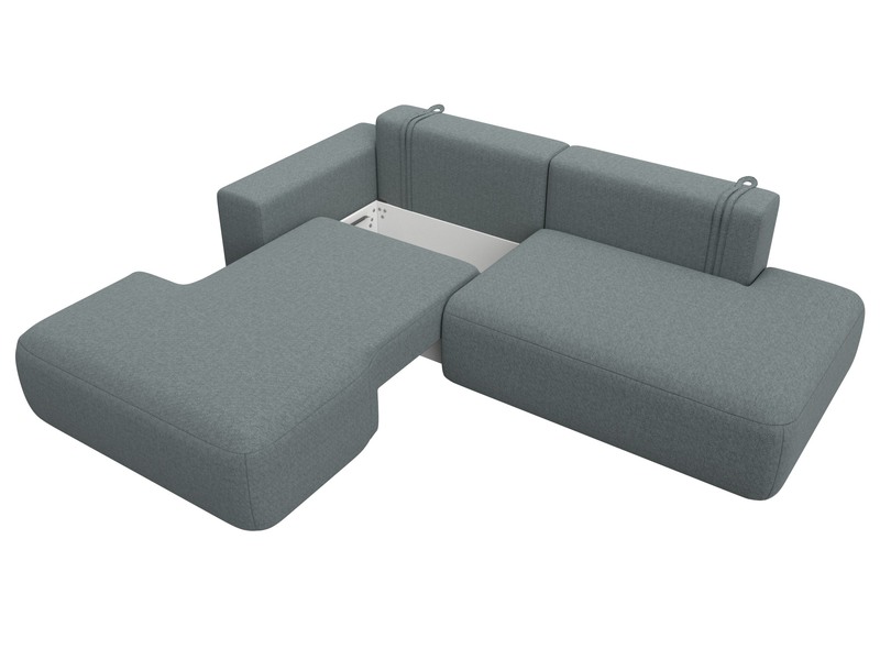 Диван угловой Лига-036 НПБ Модерн левый угол, Рогожка, Амур 07 серый