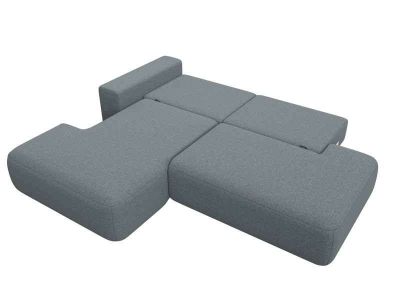 Диван угловой Лига-036 НПБ Модерн левый угол, Рогожка, Амур 07 серый