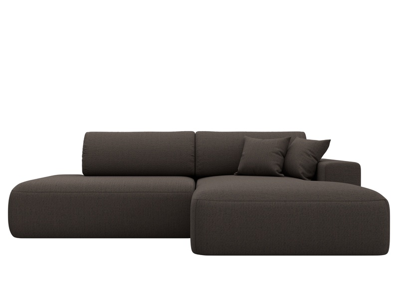 Диван угловой Лига-036 НПБ Модерн правый угол, Рогожка, Амур 05 коричневый