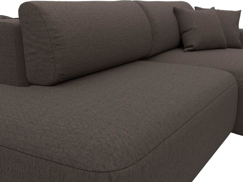 Диван угловой Лига-036 НПБ Модерн правый угол, Рогожка, Амур 05 коричневый