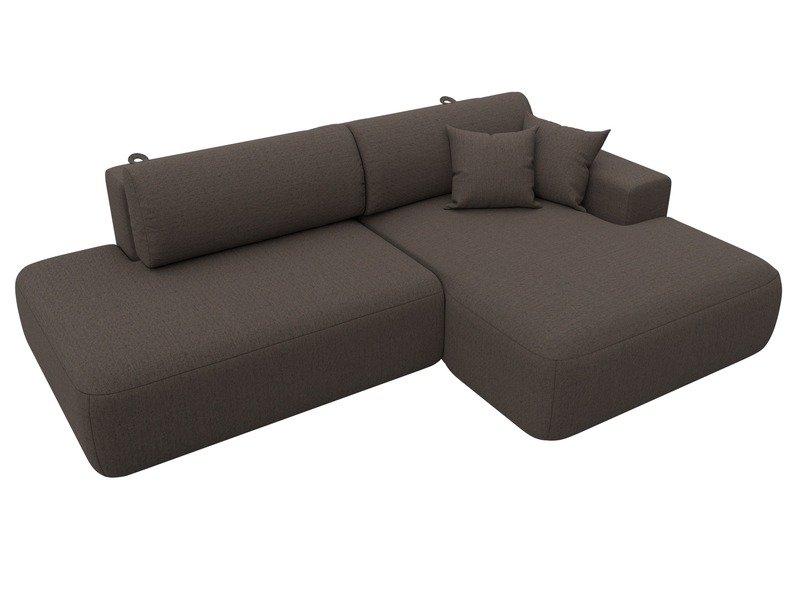 Диван угловой Лига-036 НПБ Модерн правый угол, Рогожка, Амур 05 коричневый