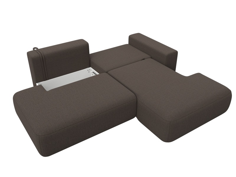 Диван угловой Лига-036 НПБ Модерн правый угол, Рогожка, Амур 05 коричневый