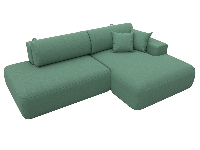 Диван угловой Лига-036 НПБ Модерн правый угол, Рогожка, Амур 11 зеленый