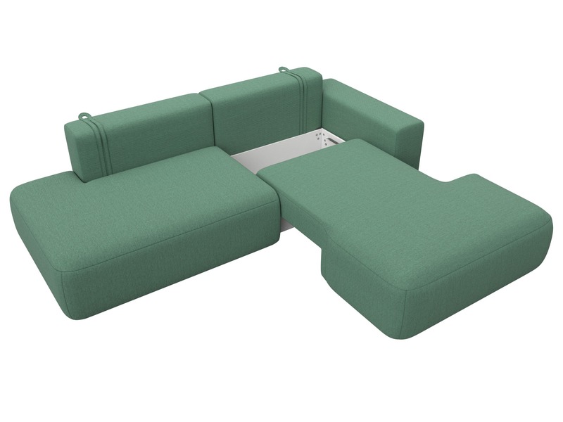 Диван угловой Лига-036 НПБ Модерн правый угол, Рогожка, Амур 11 зеленый