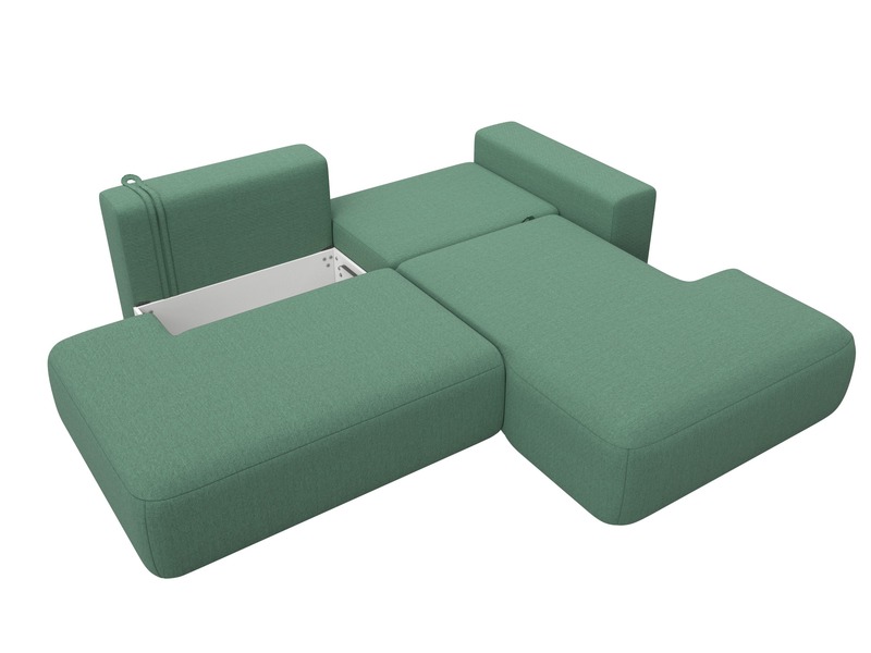 Диван угловой Лига-036 НПБ Модерн правый угол, Рогожка, Амур 11 зеленый