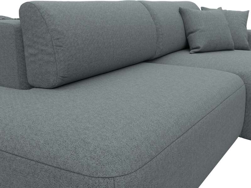 Диван угловой Лига-036 НПБ Модерн правый угол, Рогожка, Амур 07 серый