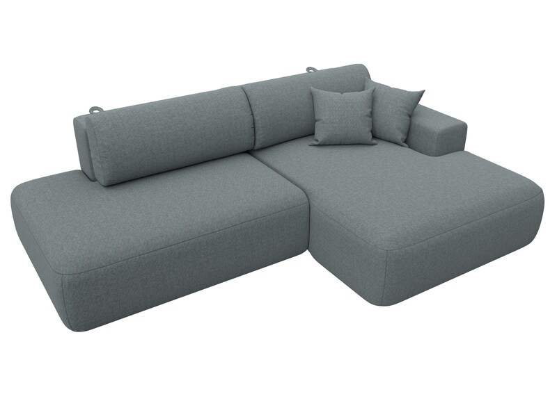 Диван угловой Лига-036 НПБ Модерн правый угол, Рогожка, Амур 07 серый