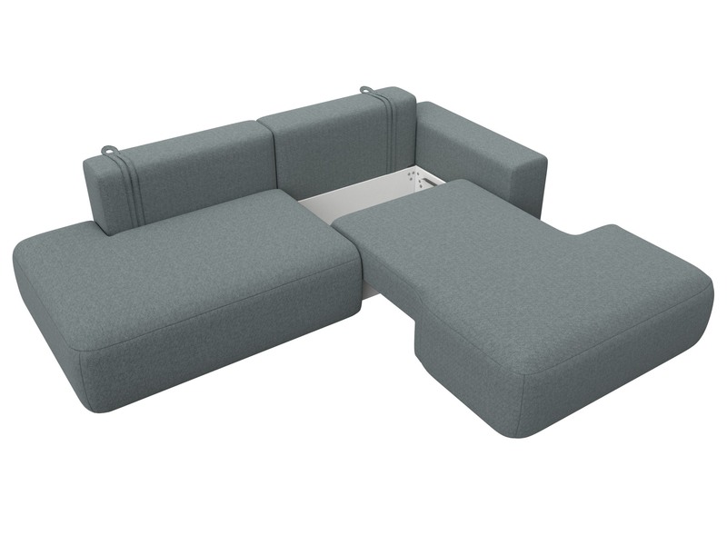 Диван угловой Лига-036 НПБ Модерн правый угол, Рогожка, Амур 07 серый