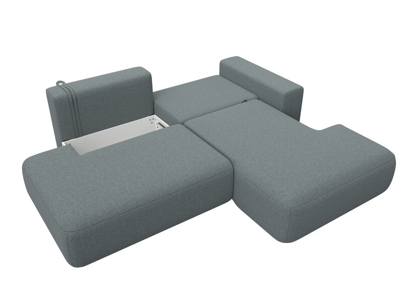 Диван угловой Лига-036 НПБ Модерн правый угол, Рогожка, Амур 07 серый