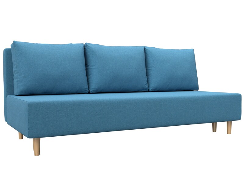 Диван прямой Лига-033, Рогожка, Амур 10 голубой