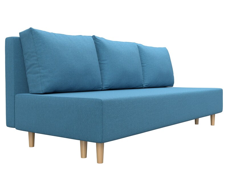 Диван прямой Лига-033, Рогожка, Амур 10 голубой