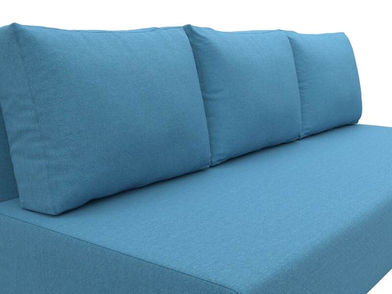 Диван прямой Лига-033, Рогожка, Амур 10 голубой