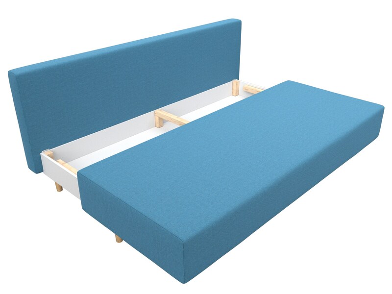 Диван прямой Лига-033, Рогожка, Амур 10 голубой