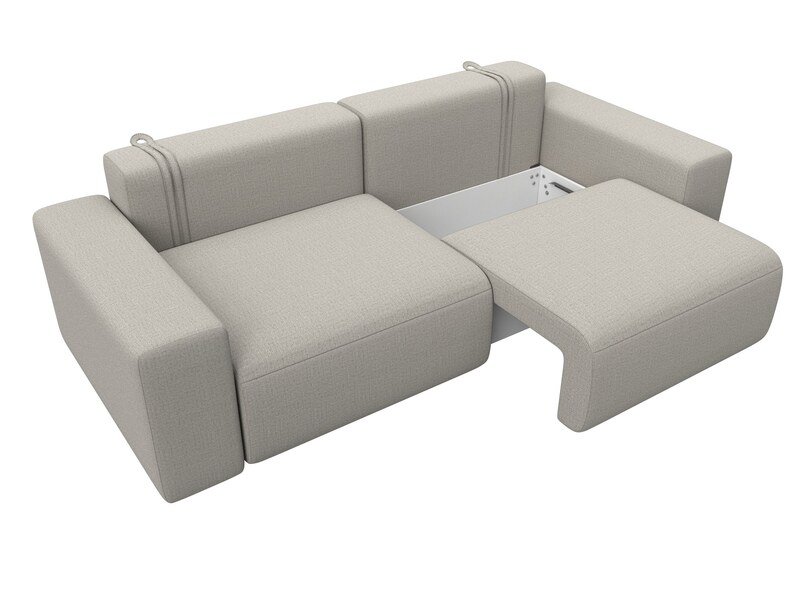 Диван прямой Лига-036 НПБ Классик, Рогожка, Амур 02 бежевый