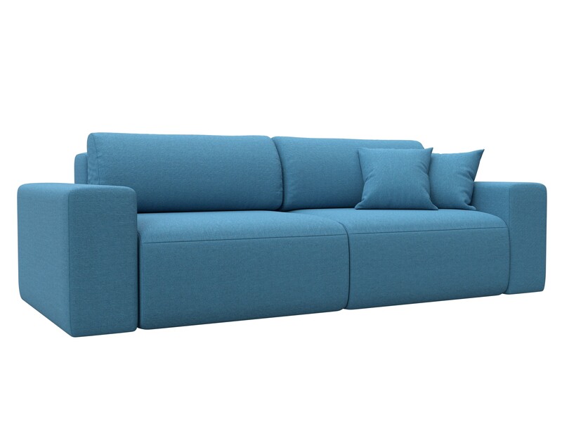 Диван прямой Лига-036 НПБ Классик, Рогожка, Амур 10 голубой