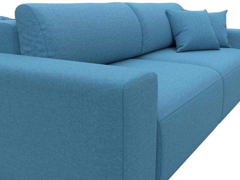 Диван прямой Лига-036 НПБ Классик, Рогожка, Амур 10 голубой