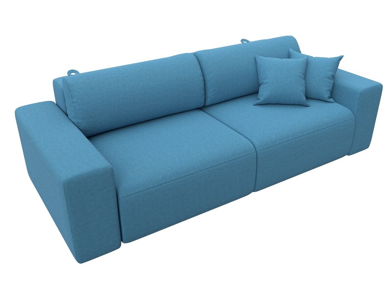 Диван прямой Лига-036 НПБ Классик, Рогожка, Амур 10 голубой