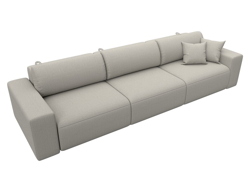 Диван прямой Лига-036 НПБ Классик Лонг, Рогожка, Амур 02 бежевый