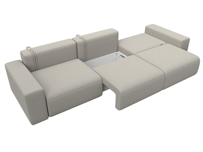 Диван прямой Лига-036 НПБ Классик Лонг, Рогожка, Амур 02 бежевый