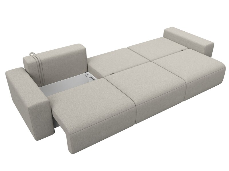 Диван прямой Лига-036 НПБ Классик Лонг, Рогожка, Амур 02 бежевый