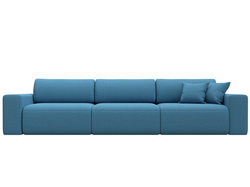 Диван прямой Лига-036 НПБ Классик Лонг, Рогожка, Амур 10 голубой