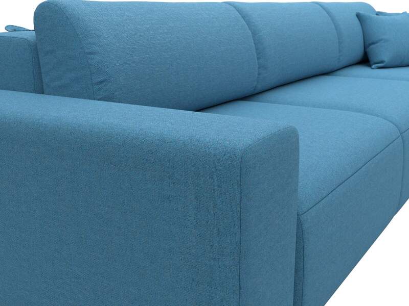 Диван прямой Лига-036 НПБ Классик Лонг, Рогожка, Амур 10 голубой