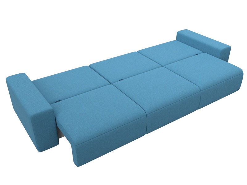 Диван прямой Лига-036 НПБ Классик Лонг, Рогожка, Амур 10 голубой