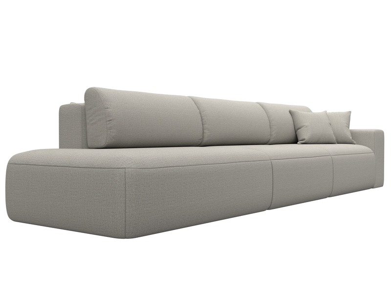 Диван прямой Лига-036 НПБ Модерн Лонг подлокотник справа, Рогожка, Амур 02 бежевый