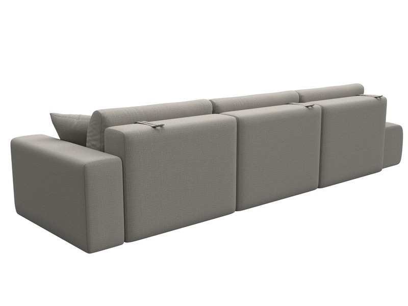 Диван прямой Лига-036 НПБ Модерн Лонг подлокотник справа, Рогожка, Амур 02 бежевый