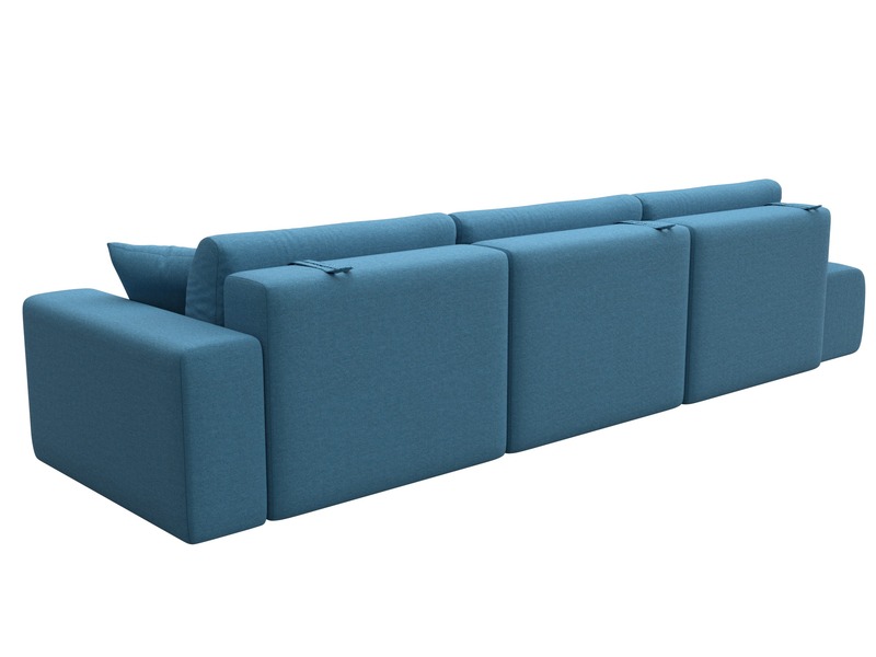 Диван прямой Лига-036 НПБ Модерн Лонг подлокотник справа, Рогожка, Амур 10 голубой