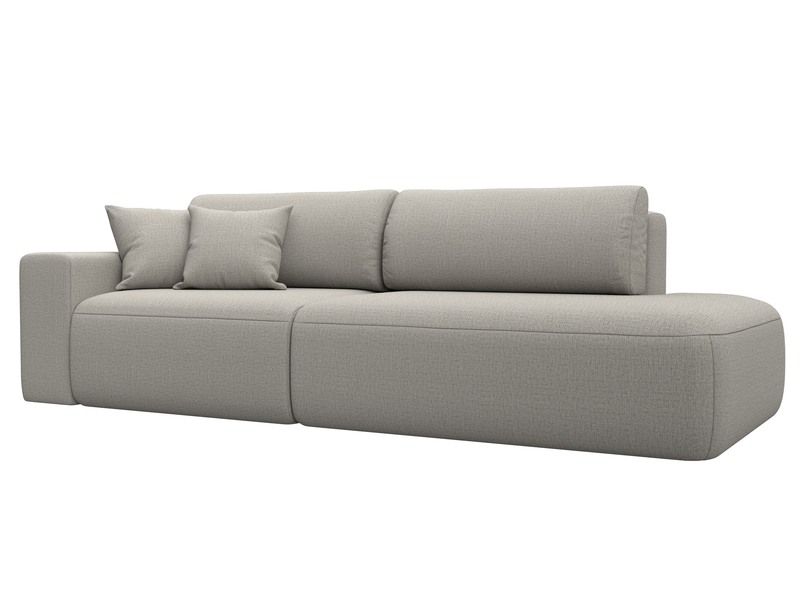 Диван прямой Лига-036 НПБ Модерн подлокотник слева, Рогожка, Амур 02 бежевый