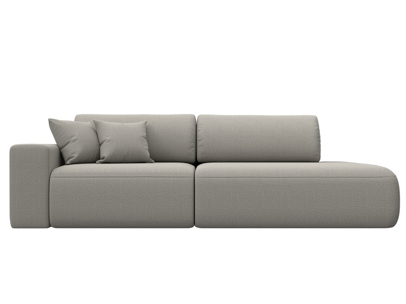 Диван прямой Лига-036 НПБ Модерн подлокотник слева, Рогожка, Амур 02 бежевый