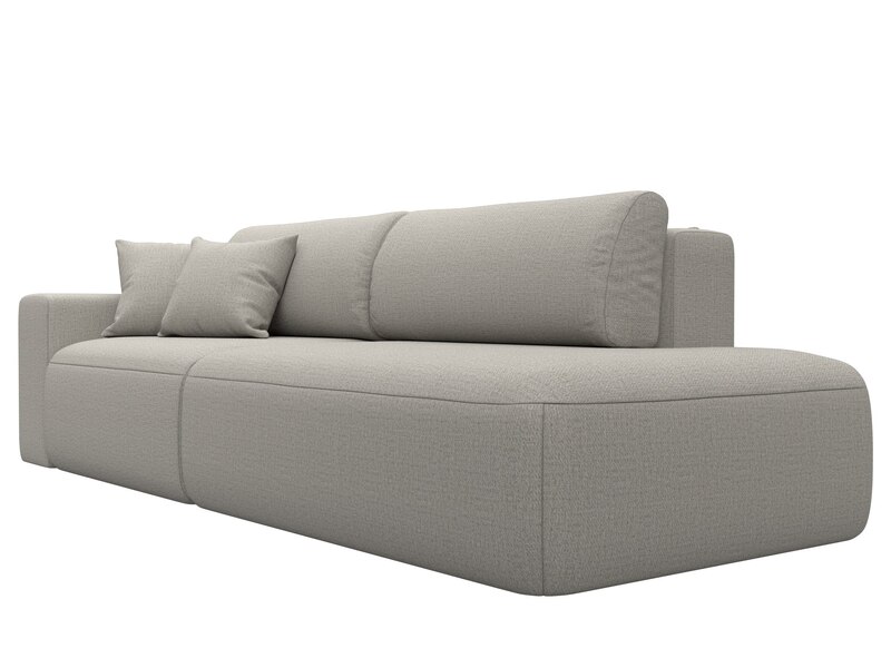 Диван прямой Лига-036 НПБ Модерн подлокотник слева, Рогожка, Амур 02 бежевый