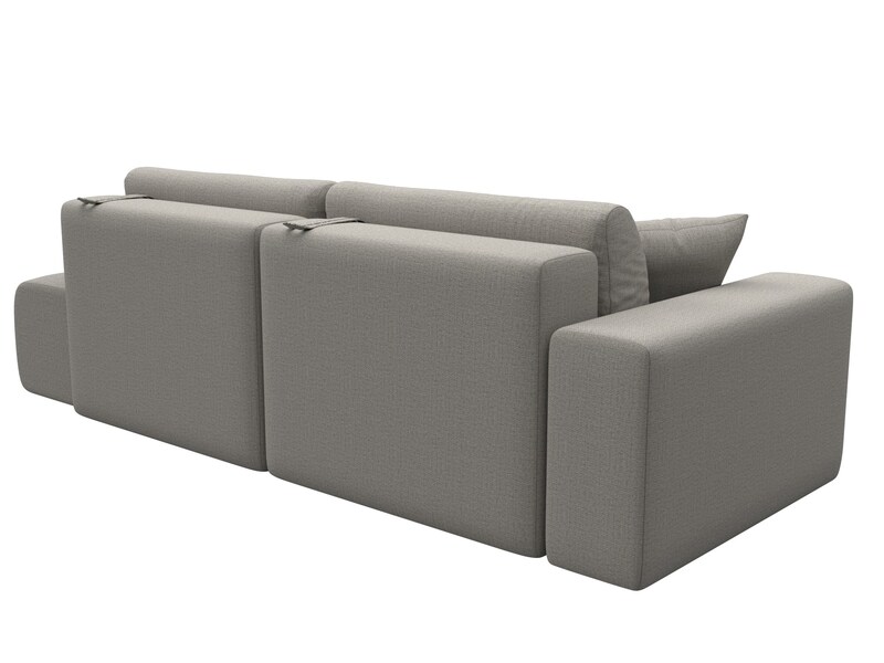 Диван прямой Лига-036 НПБ Модерн подлокотник слева, Рогожка, Амур 02 бежевый