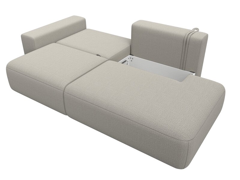 Диван прямой Лига-036 НПБ Модерн подлокотник слева, Рогожка, Амур 02 бежевый