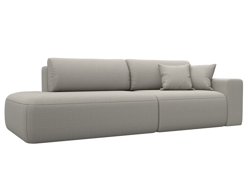 Диван прямой Лига-036 НПБ Модерн подлокотник справа, Рогожка, Амур 02 бежевый