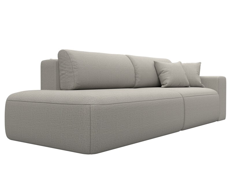 Диван прямой Лига-036 НПБ Модерн подлокотник справа, Рогожка, Амур 02 бежевый