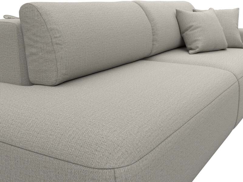 Диван прямой Лига-036 НПБ Модерн подлокотник справа, Рогожка, Амур 02 бежевый