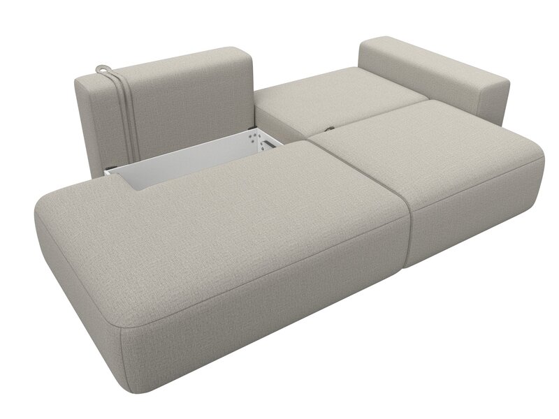 Диван прямой Лига-036 НПБ Модерн подлокотник справа, Рогожка, Амур 02 бежевый