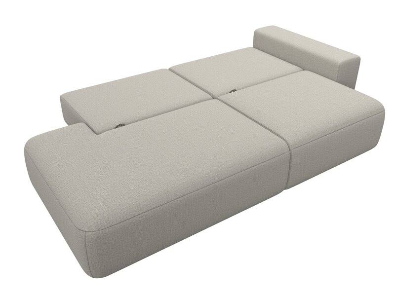 Диван прямой Лига-036 НПБ Модерн подлокотник справа, Рогожка, Амур 02 бежевый