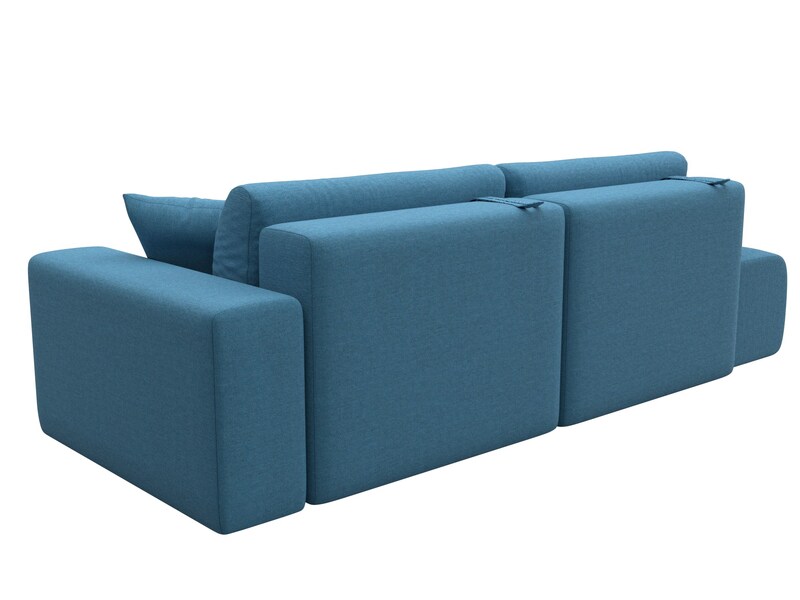 Диван прямой Лига-036 НПБ Модерн подлокотник справа, Рогожка, Амур 10 голубой