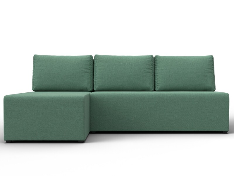 Диван угловой Поло левый угол, Рогожка, Амур 11 зеленый