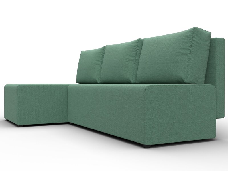 Диван угловой Поло левый угол, Рогожка, Амур 11 зеленый