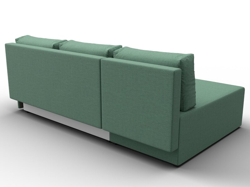 Диван угловой Поло левый угол, Рогожка, Амур 11 зеленый