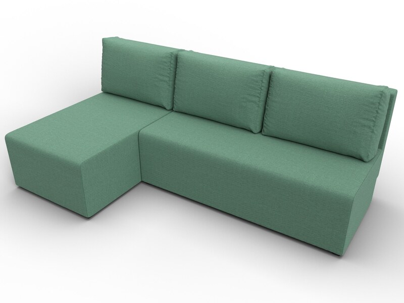 Диван угловой Поло левый угол, Рогожка, Амур 11 зеленый